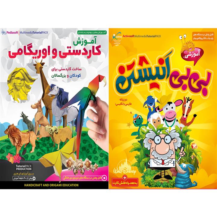 نرم افزار آموزش بیبی انیشتین نشر اکتیو به همراه نرم افزار آموزش کاردستی و اوریگامی نشر پدیا سافت